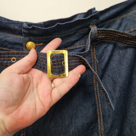 NWT Ashley Stewart Dark Blue Chambray Denim Capri Pants Plus Women's 32 (5XL) - Picture 2 of 10